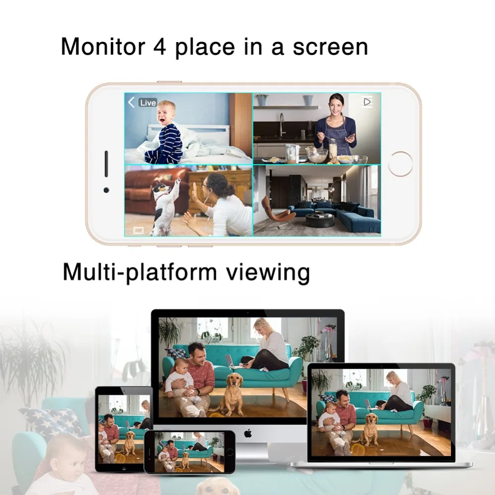 6 шт. IP камера Graneywell 1080 P умная Wifi ИК ночное видение домашняя безопасности детский