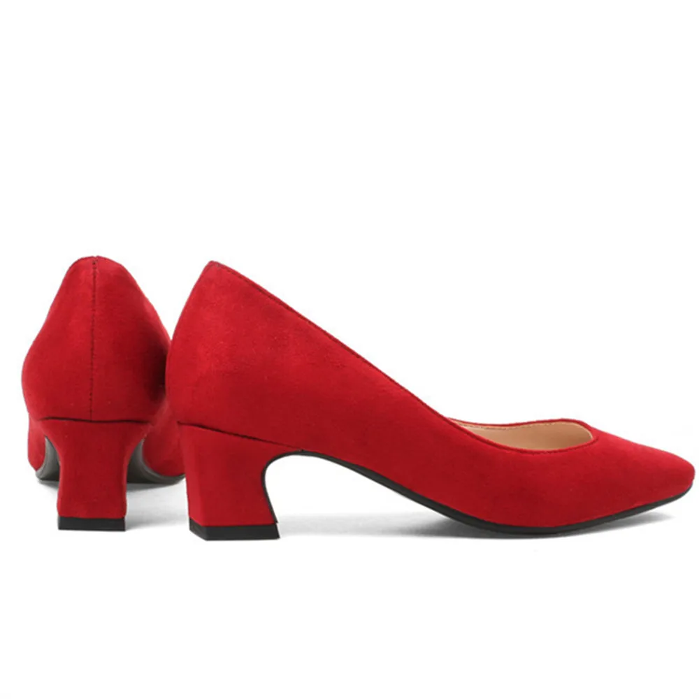 MORAZORA/ г. Новые женские туфли-лодочки Лидер продаж, модная классическая обувь из флока на высоком каблуке с квадратным носком, розового и красного цвета, размеры 33-44