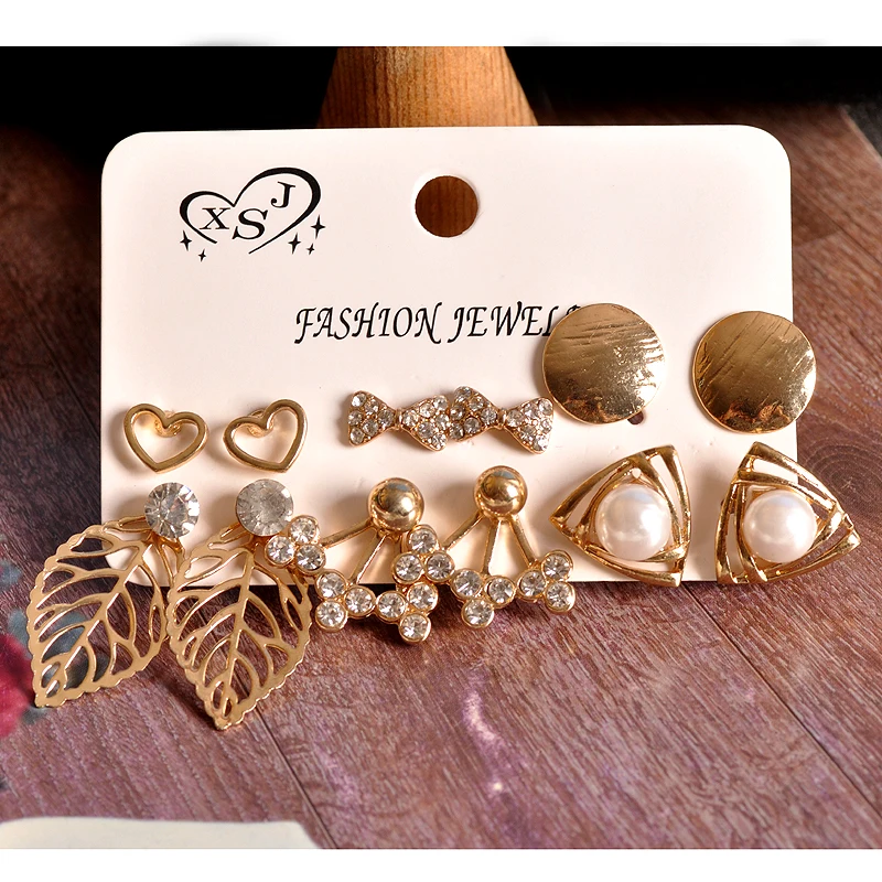 Новые модные женские аксессуары для девочек оптом мужские серьги красивые mix and match 6 пар/компл. серьги