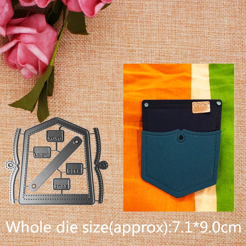 

Jeans Pocket Metal Cutting Dies Scrapbooking Paper Craft Album Card Punch Knife Art Cutter Die 7.1*9.0 CM