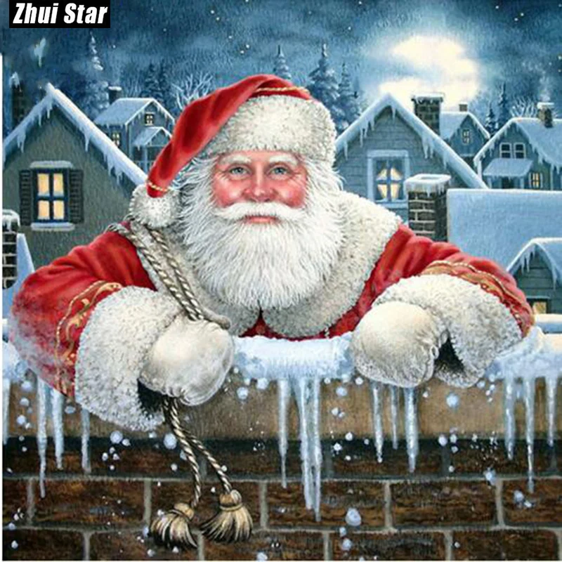 

diy diamond painting cartoon snowland santa claus man square diamond embroidery for christmas house decoration handmade present