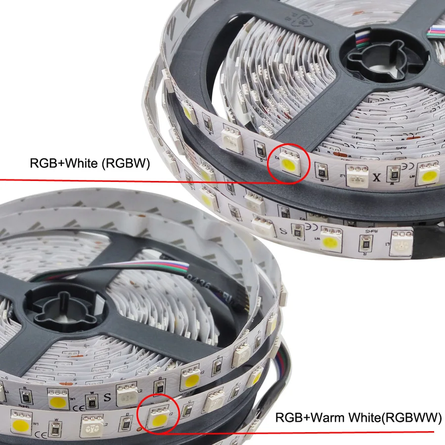 Светодиодная лента RGB SMD 5050 RGBW + WW 5 м светильник полоска водонепроницаемая