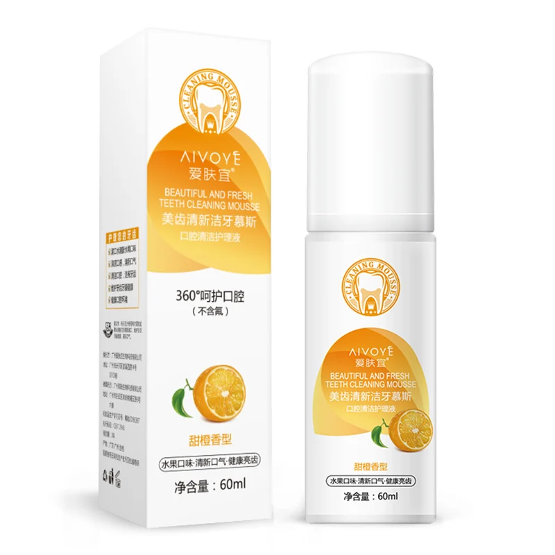 

Teeth Whitening Foam Toothpast Oral Care Remove Stain Dental Bleach Tooth Whiter Orange Scent SSwell