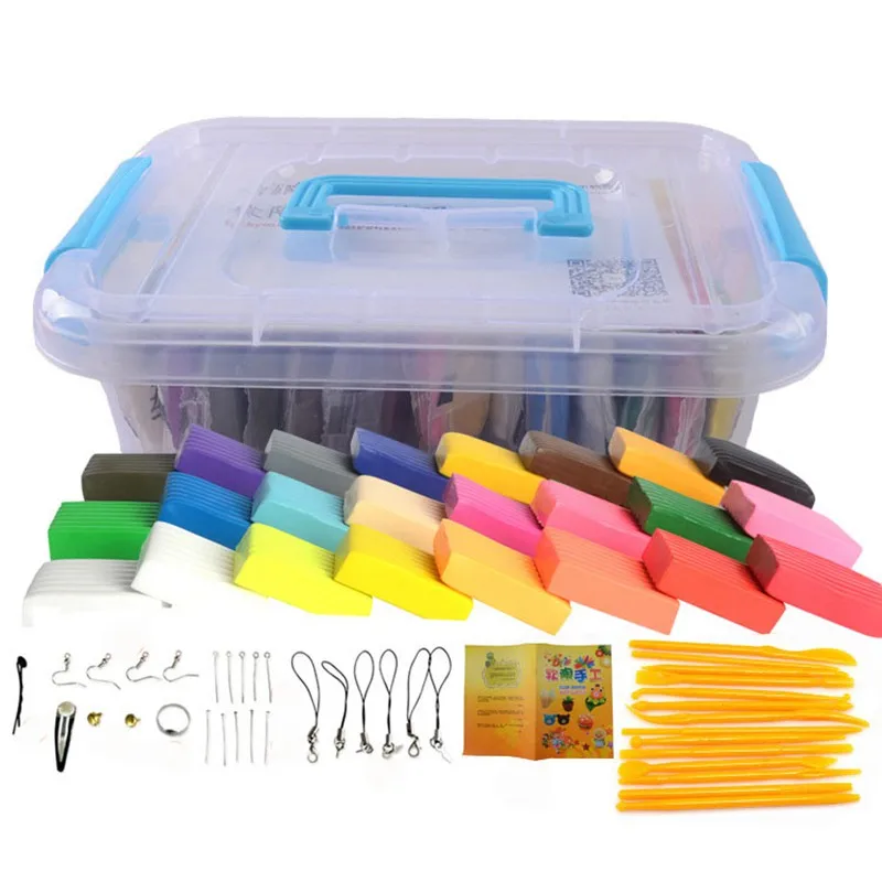 MOTOHOOD 24 colors DIY Polymer Clay Children Toys Slime Plasticine And Tool Kit Intelligent Plasticine Colorful Play Dough (1)