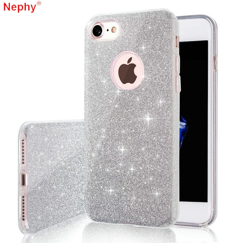 

Luxury 3in1 Glitter Silicon Case For iPhone 6 s iPhone 6S X 10 7 8 Plus 5S 5 SE 5SE 6Plus 7Plus 8Plus Slim Cell Phone Back Cover