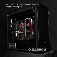 Barrow Water Cooling Kits Program For PHANTEKS 515E Independent GPU + CPU + Hard Tubing + Lighting