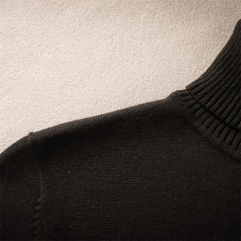 MuLS 2018 New Turtleneck Sweaters Pullover Men Cotton Knit Sweater Jumpers Male Autumn Winter Knitwear Red Balck Wine red Navy-09