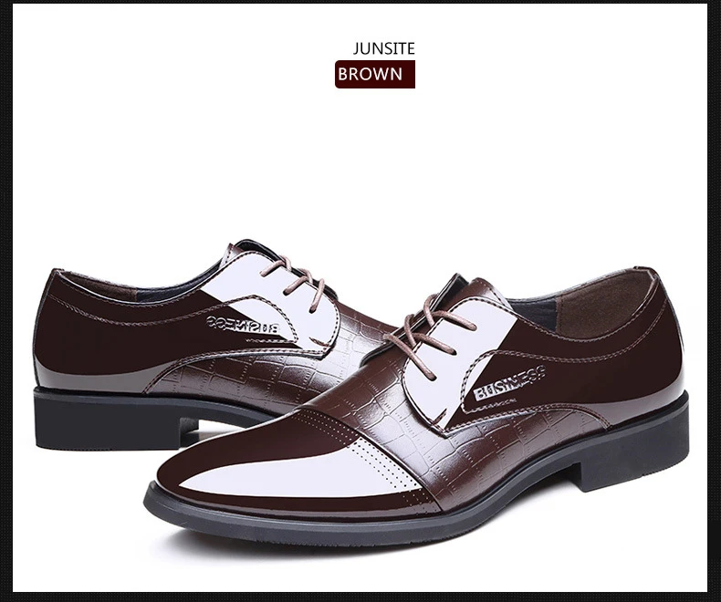Crocodile pattern leather office men dress shoes fashion black  formal shoes men elegant business oxford wedding shoes NET626 10