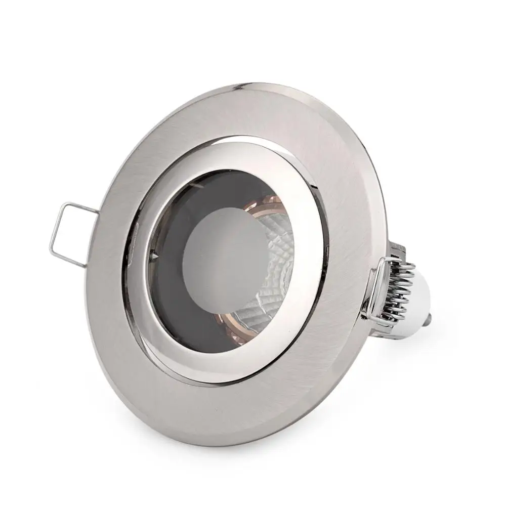 Встраиваемый светодиодный светильник держатель Точечный светильник рамка gu10 mr16 круглый сатиновый фитинг