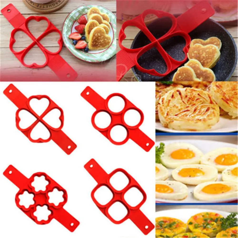 

Fried Egg Mold Pancake Mold Maker Silicone Forms Non-stick Simple Operation Pancake Omelette Mold Kitchen Accessories