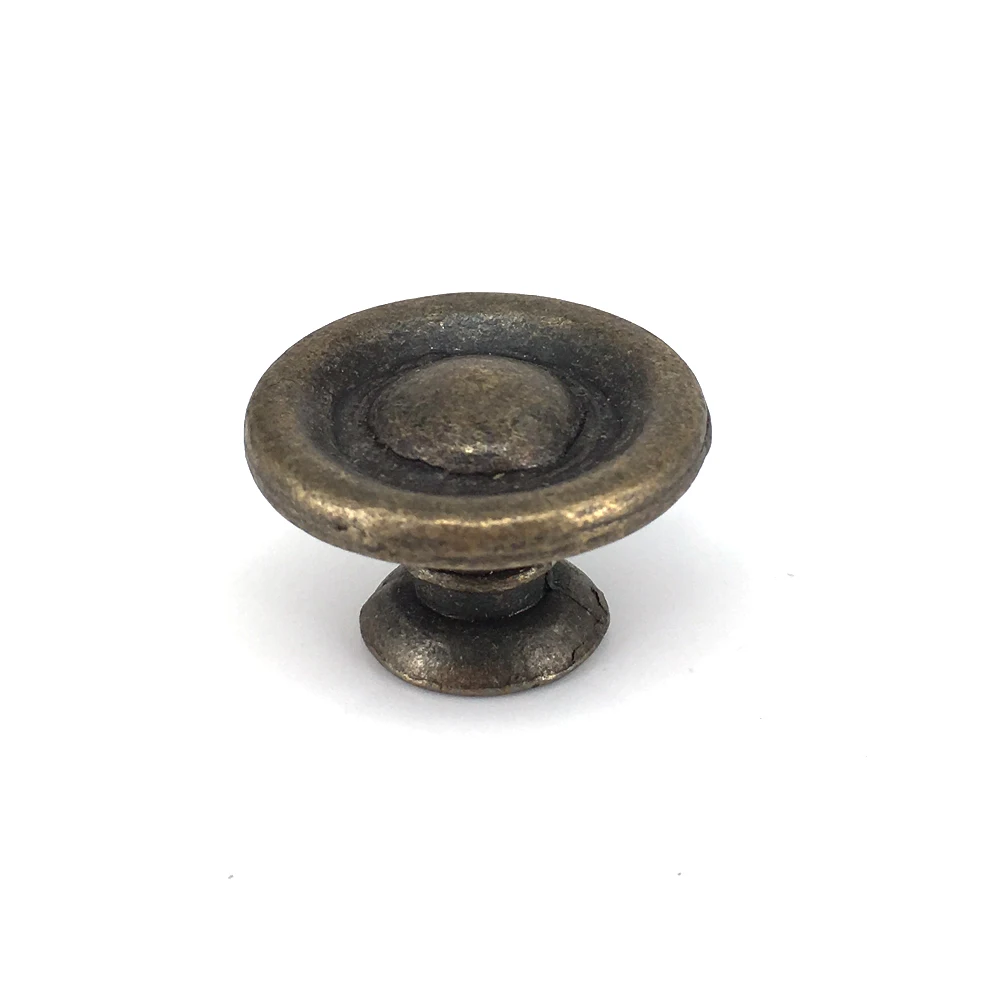 10pcs 27*17mm Antique Round Knobs Wardrobes Single Hole Bronze