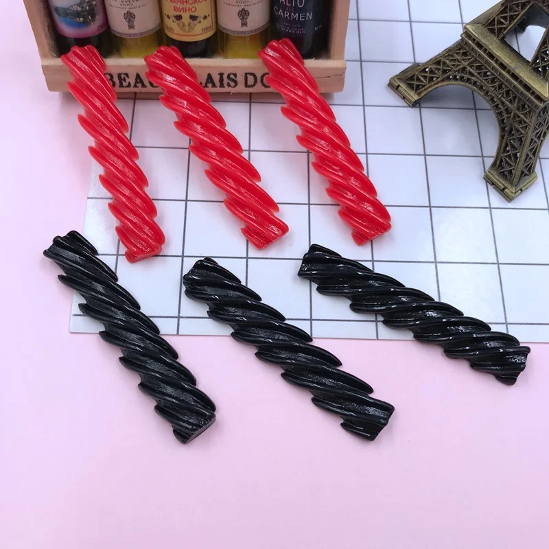 

Free Shipping! 5pcs Resin New Arrival Adorable Resin Red and Black Chocolate Candy for Crafts Making, Scrapbooking, DIY (9*42mm)