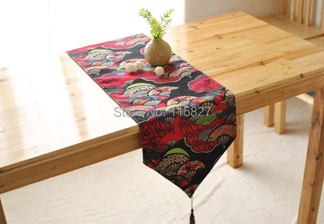 

Free Shipping!High Quality Japanese StyleBlue&Red Table flag Cotton Table Runner Asia Style Table Runner House decoration