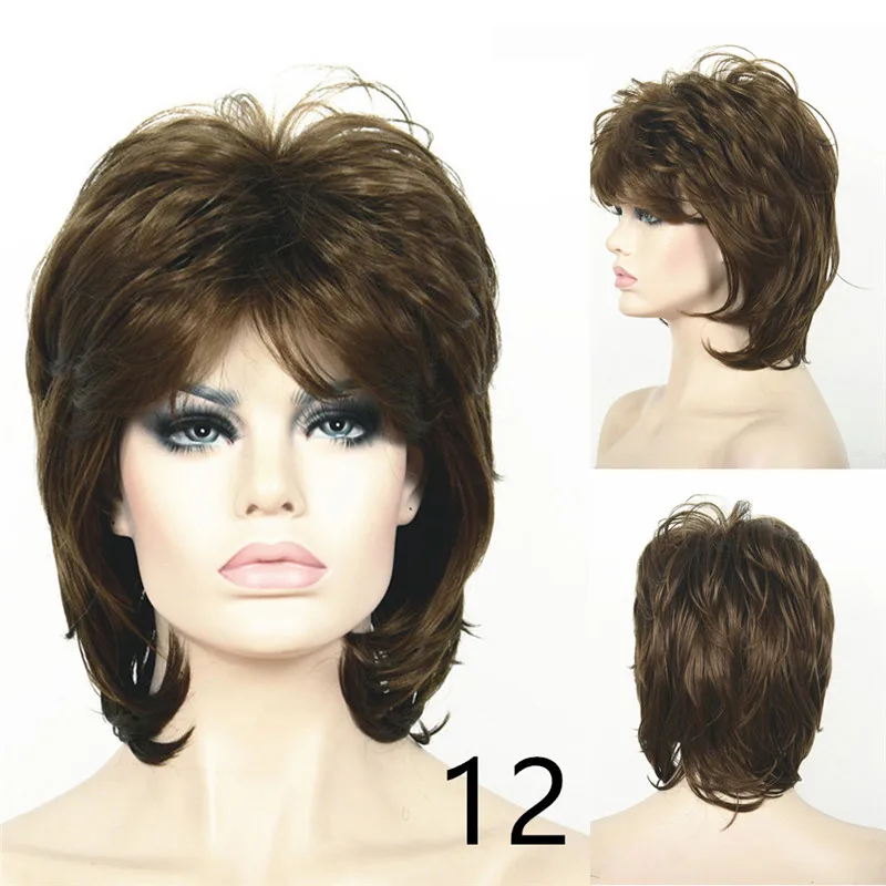 StrongBeauty для женщин синтетический парик короткие волосы черный/блондинка натуральный Искусственные парики монолитным слоистых прически