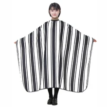 Ретро широкие и узкие вертикальные полосы фартук для парикмахера парикмахерские мыс укладки Обёрточная бумага Чехол на одежду клиента ткань парикмахер инструмент U1224