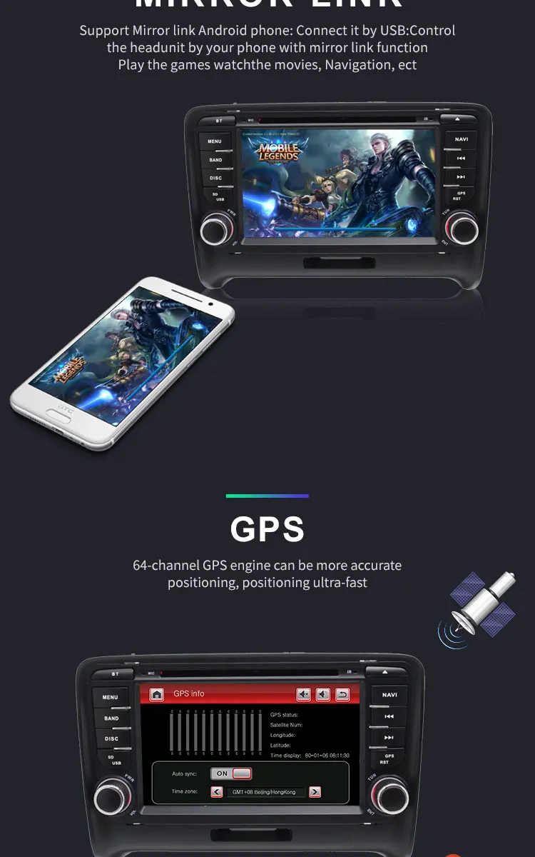 Perfect Besina Two Din 7 Inch Car DVD Player For AUDI TT 2006-2012 Canbus Radio GPS Navigation Steering Wheel Contol Map 1080P RDS USB 4