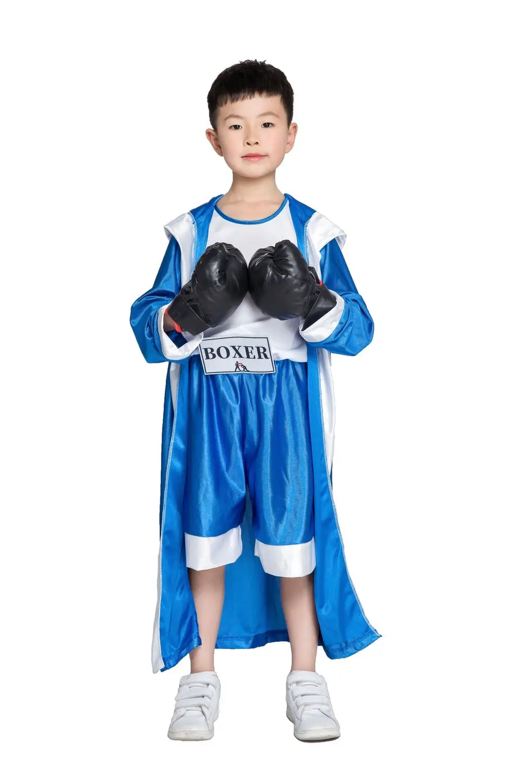 Детский костюм для мальчиков, красный, синий, Рокки Бальбоа боксерский костюм, одежда, комбинезон с накидкой, кино, боксерский халат, костюм для вечеринки