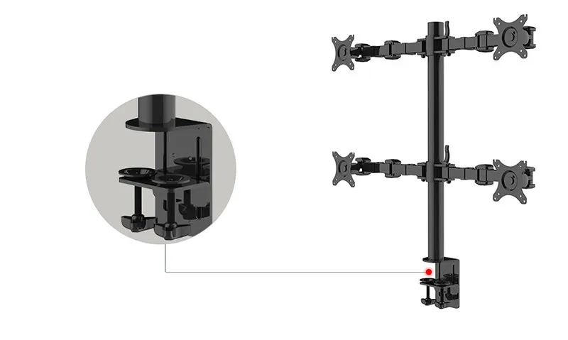 Loctek D1Q Настольный четырехъядерный тяжелый монитор крепление Дисплей Стенд четыре экрана кронштейн ЖК-подставка подходит для 1"-30" Максимальная поддержка 10 кг на руку