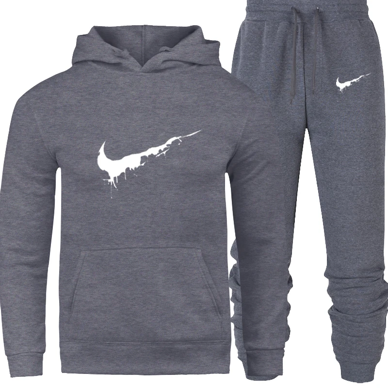 New 2018 Brand Tracksuit Men Thermal Men Sportswear Sets Fleece Thick Hoodie+Pants Sporting Suit Casual Sweatshirts Sport Suit