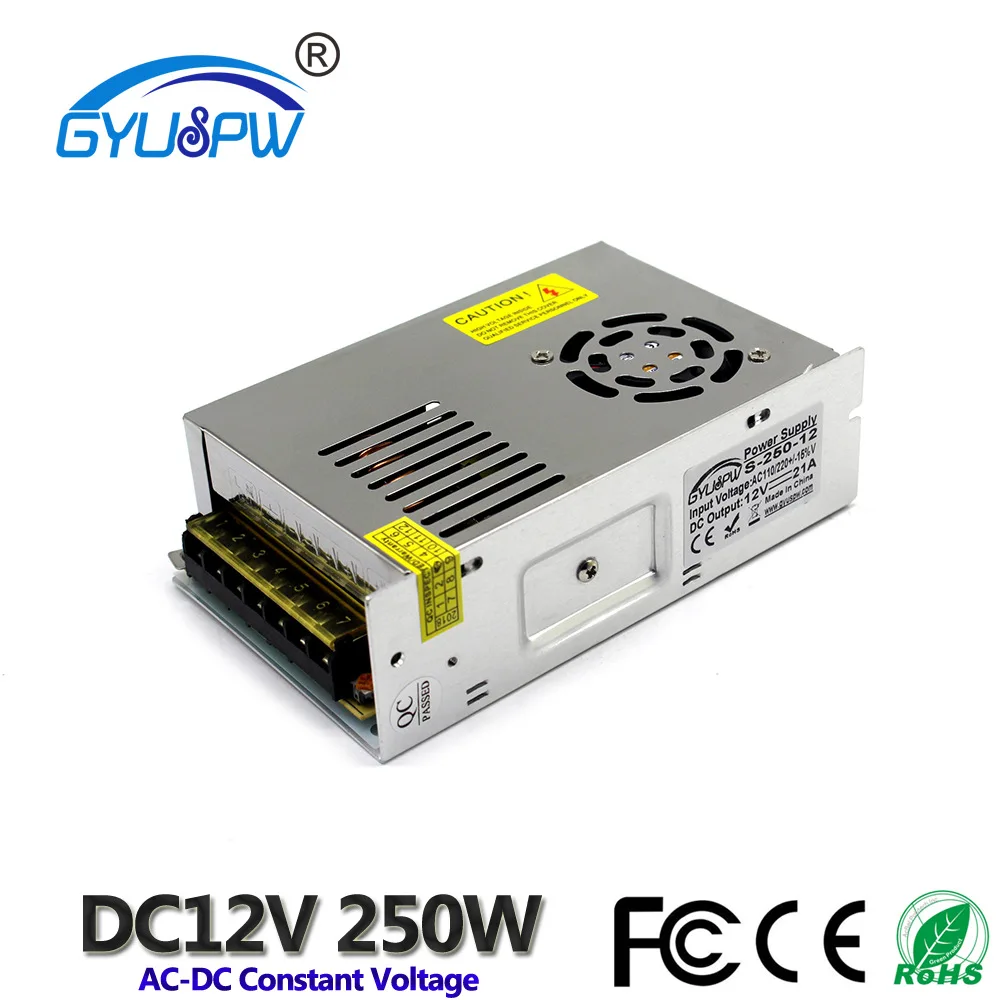 

12V 250W 21A DC Switching power supply AC 110V/220V LED screen Constant voltage power supply LED light Drive power transformer