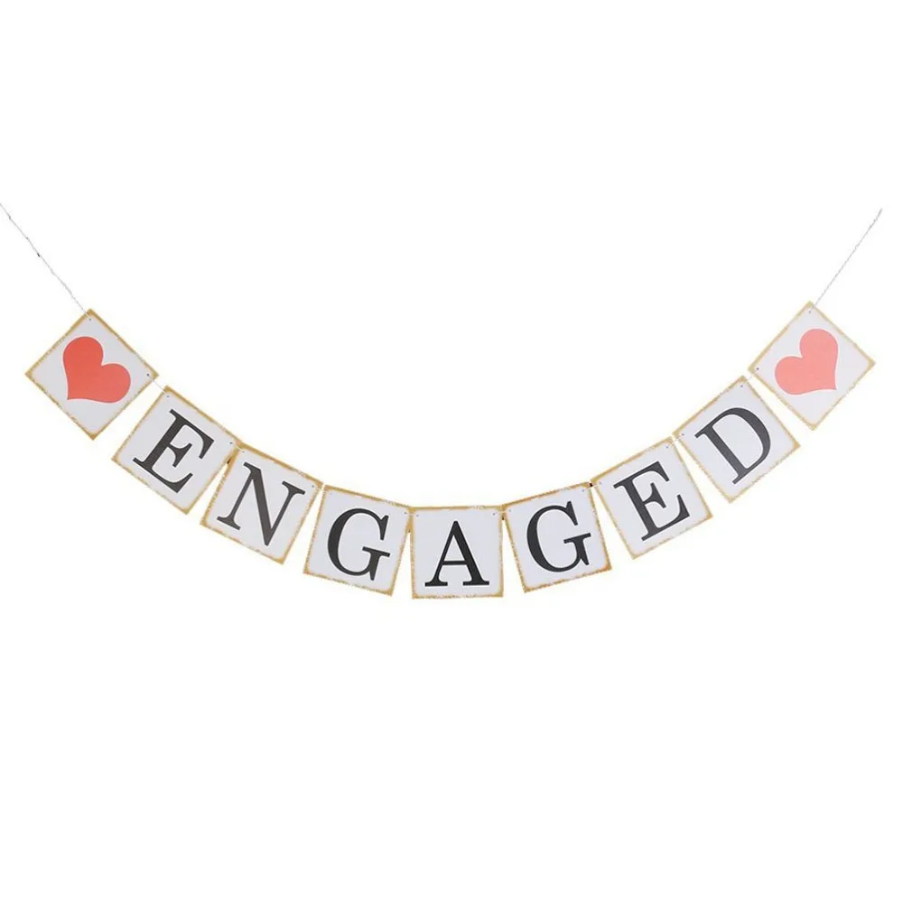 

Engaged Banner Burlap Bunting Garland Bridal Shower Party Decorations, Vintage Rustic Wedding Save The Date Photo Props