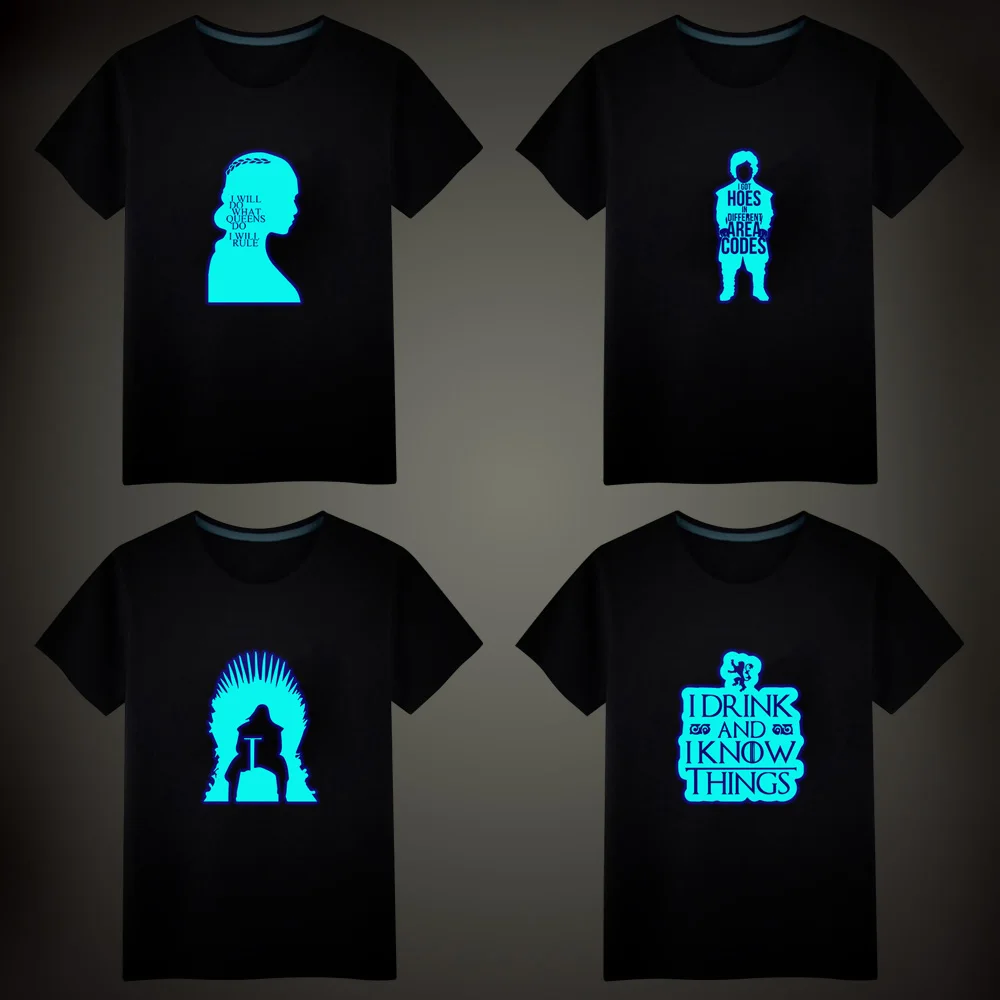 

Game of thrones Mother of Dragons Fluorescent Luminous T-shirt Unisex Tops Vest Tees Short sleeve Men T-shirt Children T Shirt