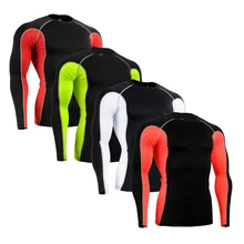 Новейшие спортивные рубашки наивысшего качества Одежда Для Бега Фитнес Мужская футболка с длинным рукавом Бодибилдинг быстросохнущие велосипедные Топы И Футболки