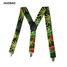 Новые мужские Регулируемые 3,5 см широкие сверхмощные Y-Back тропические листья и подтяжки с цветами для мужчин s