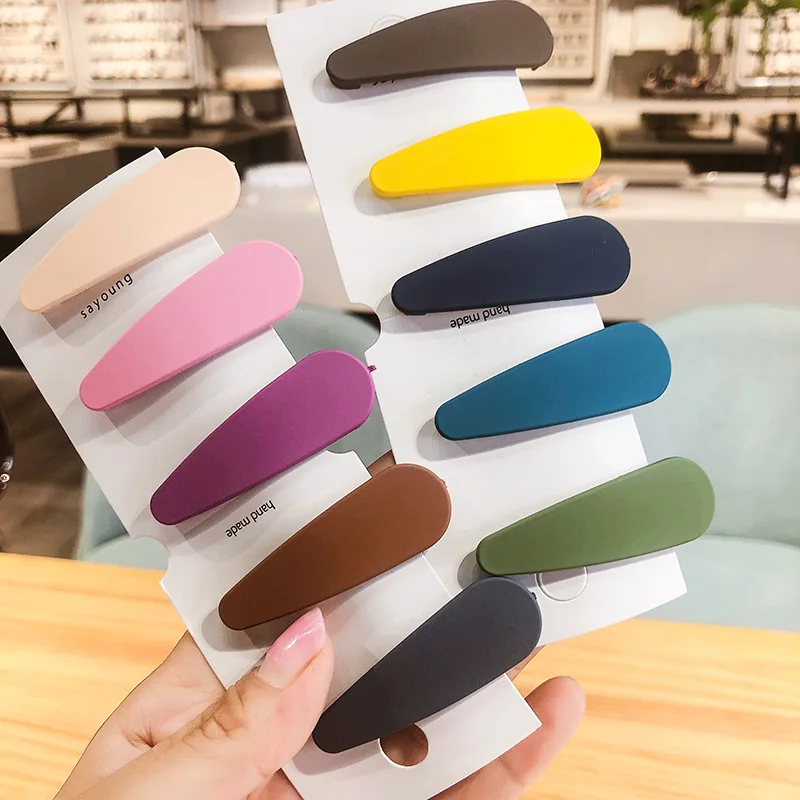 

Korean Candy Geometric Water Drop Hairpin Hair Side Clip simple Colorful BB Clip Barrettes Hair Styling Accessories For Children