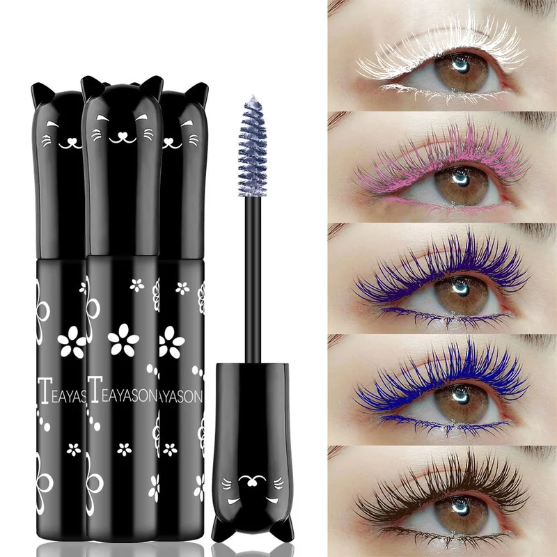 

Hot Sale Colorful Mascara Color Volume Lengthening Curling Cosplay Eyelashes Makeup Fiber Waterproof Cosmetic TSLM1