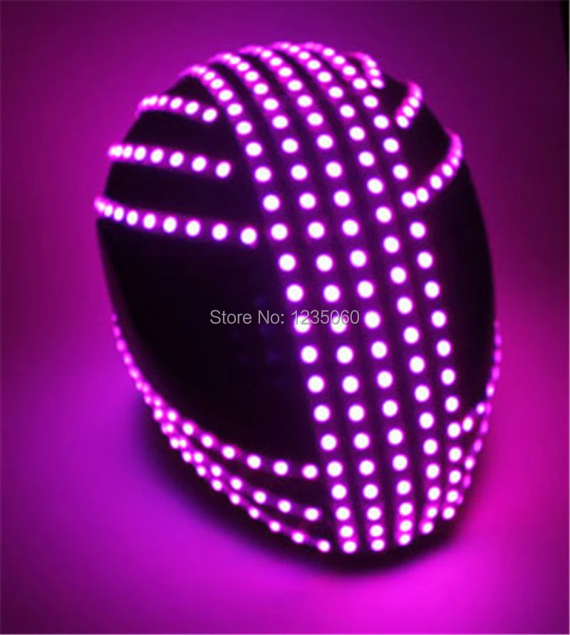 Популярная светодиодная маска для шлема RGB светящаяся шапка танцевальная одежда