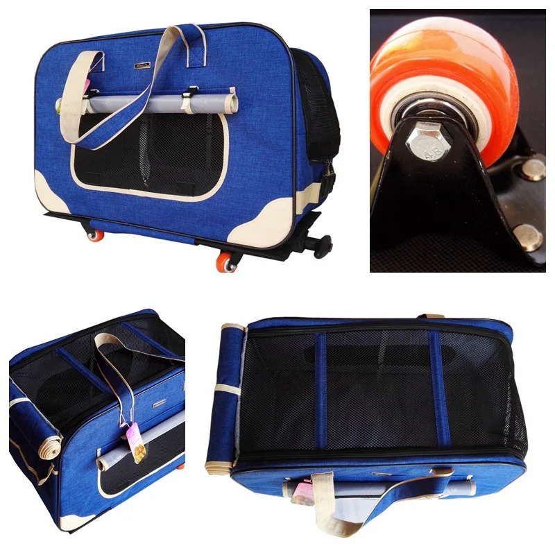 Для переноски сумки Pet сумка собака сумка тележка Чемодан щенок rolling проведение pet carrier