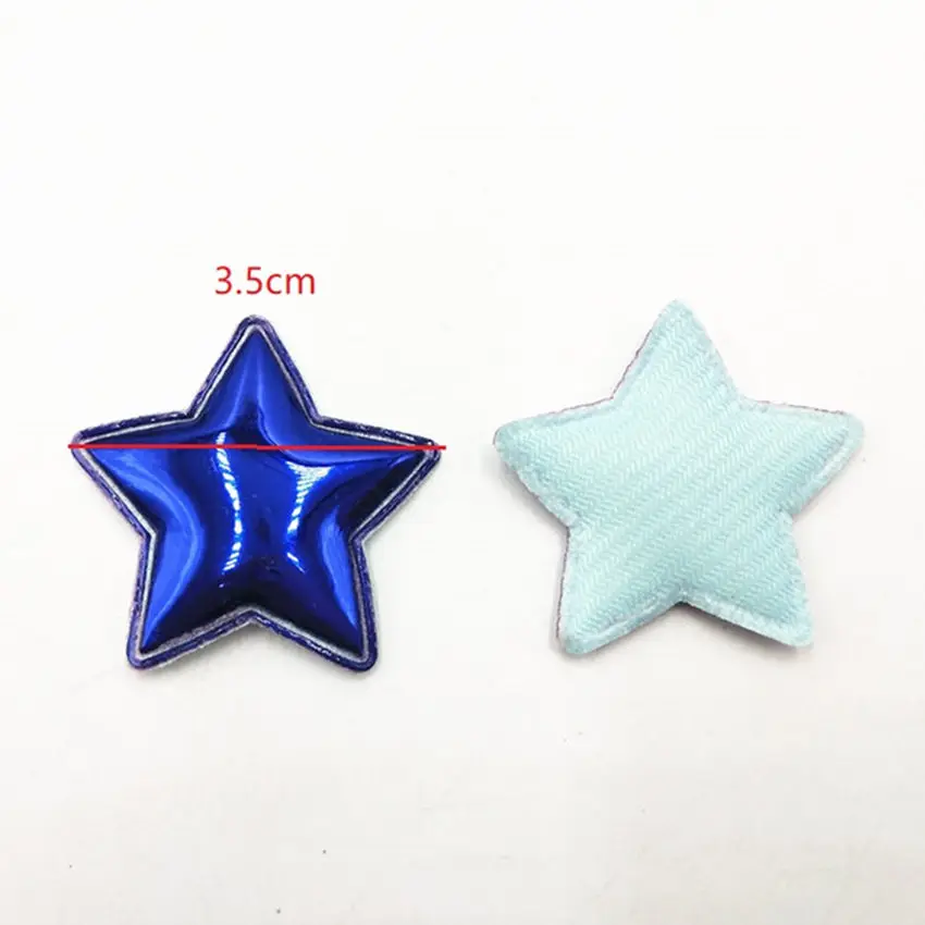 54 шт./лот 3,5 см Смешанные цвета Pu Star Форма патчи нескольких цветов Мягкий аппликация для DIY детей аксессуары волос