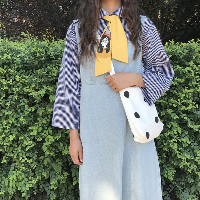 Youda/тканевые сумки через плечо с узором в горошек для девочек Милая дамская