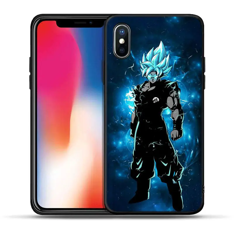Мягкий чехол из ТПУ Dragon Ball Super Z Son Goku для iPhone X XR XS Max 8 7 6 S Plus 5 5S SE, черный силиконовый чехол Etui