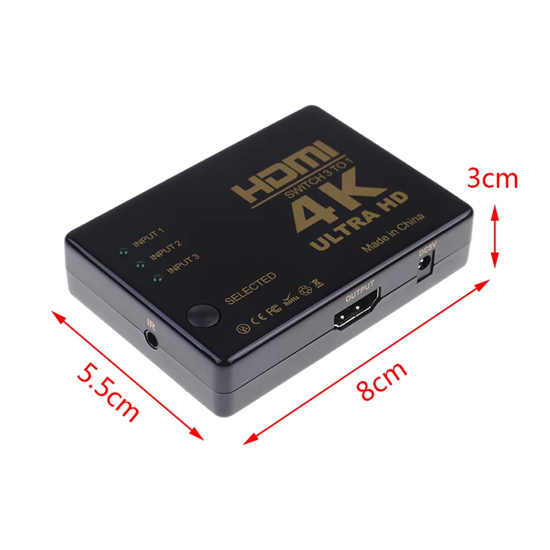 3D 1080 P 3 порта 4 K Hdmi Выключатель Переключатель Селектор сплиттер концентратор+ ИК пульт дистанционного управления для Hdtv
