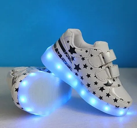 Повседневное светящиеся туфли со светодиодной подсветкой модная детская schoenen Met licht звезды Обувь USB Hombre свет Светящаяся обувь
