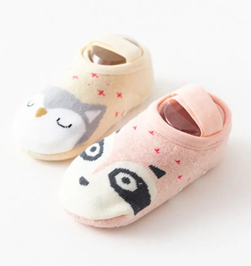 Детские Нескользящие носки осенне-зимние носки с рисунками для малышей плотные носки милые теплые хлопковые носки с рисунками для детей унисекс, для детей от 0 до 3 лет
