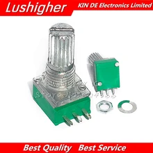 5 шт. RK097N 3pin вал 15 мм 5 к 10 к 20 к 50 к 100 к 500 к B5K с переключателем аудио усилитель потенциометра уплотнения