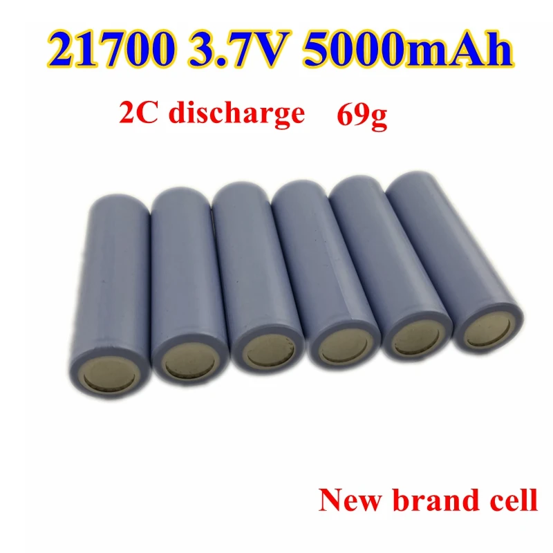 20pcs бренд 21700 цилиндр 3,7 v 5000 mAh литий-ионный аккумулятор 3,7 v 5ah 4800 mah литий-ионные ячейки для электрического велосипеда электроинструменты diy