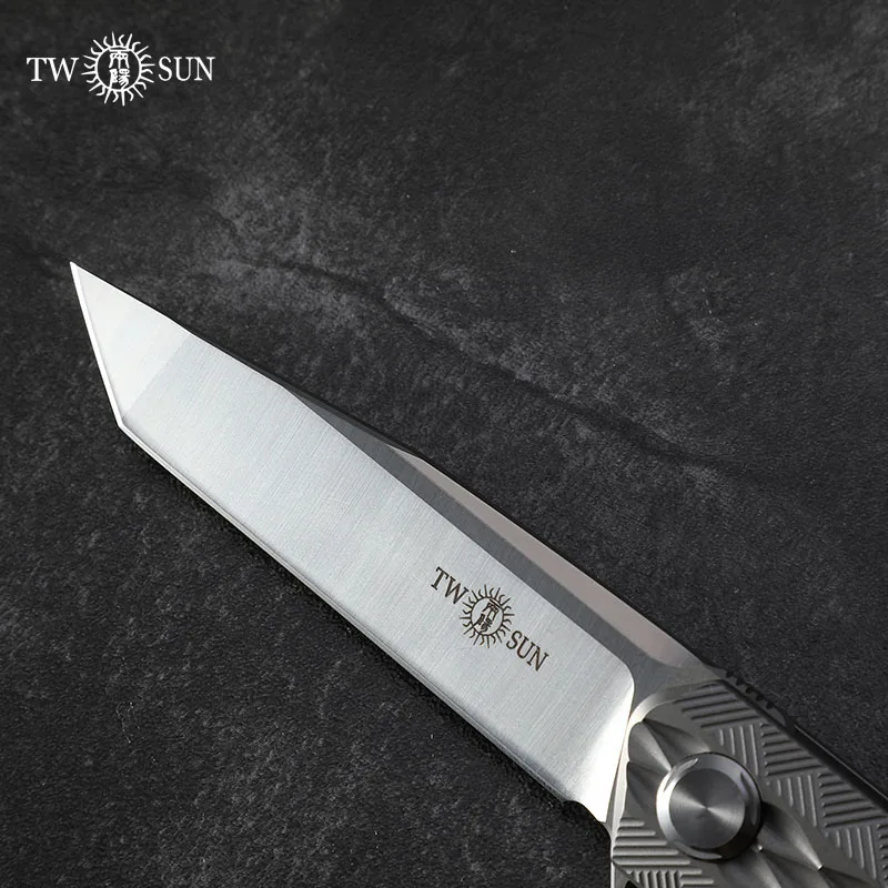 Два солнцезащитных подлинный складной нож D2 стальное лезвие керамический подшипник тактические карманные ножи TC4 титановый инструмент для кемпинга и охоты резак ECD