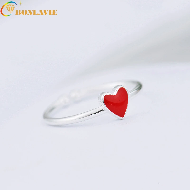 

New Cute Vintage Red Heart Rings for Women Adjustable Small Heart Ring Set Party Fashion Jewelry Wedding Rings bague anillos