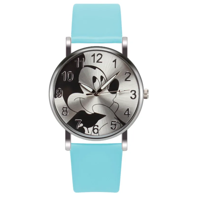 Relogio Feminino детские часы повседневные часы с героями мультфильмов для мальчиков и девочек модный Микки Маус женские кожаные кварцевые наручные часы - Цвет: E1