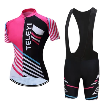 

2020 Women's pro gel bicycle clothing cycling jersey set short sleeve mtb bike clothes kit sport skinsuit triathlon suit wear
