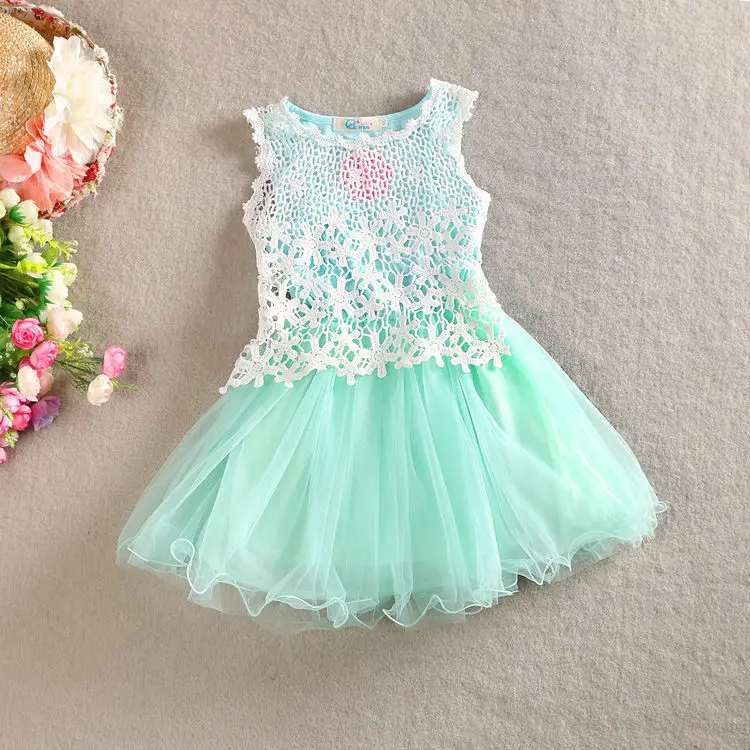 Baby Girls Summer Sling Lace Dress Kids Cotton Princess