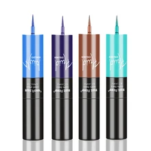 2 в 1 двухконцевая подводка для глаз матовая профессиональная Водонепроницаемая подводка для глаз черная быстросохнущая стойкая век косметика для глаз 4 цвета