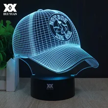 Бостонская бейсболка 3D лампа светодиодный пульт дистанционного управления ночник USB Настольная декоративная настольная лампа креативный детский подарок HUI YUAN бренд