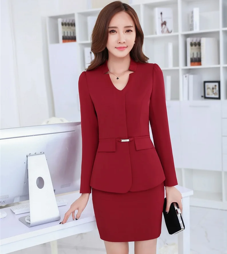 Nuevos Estilos Uniformes Rojo Elegante Blazers Chaquetas Y