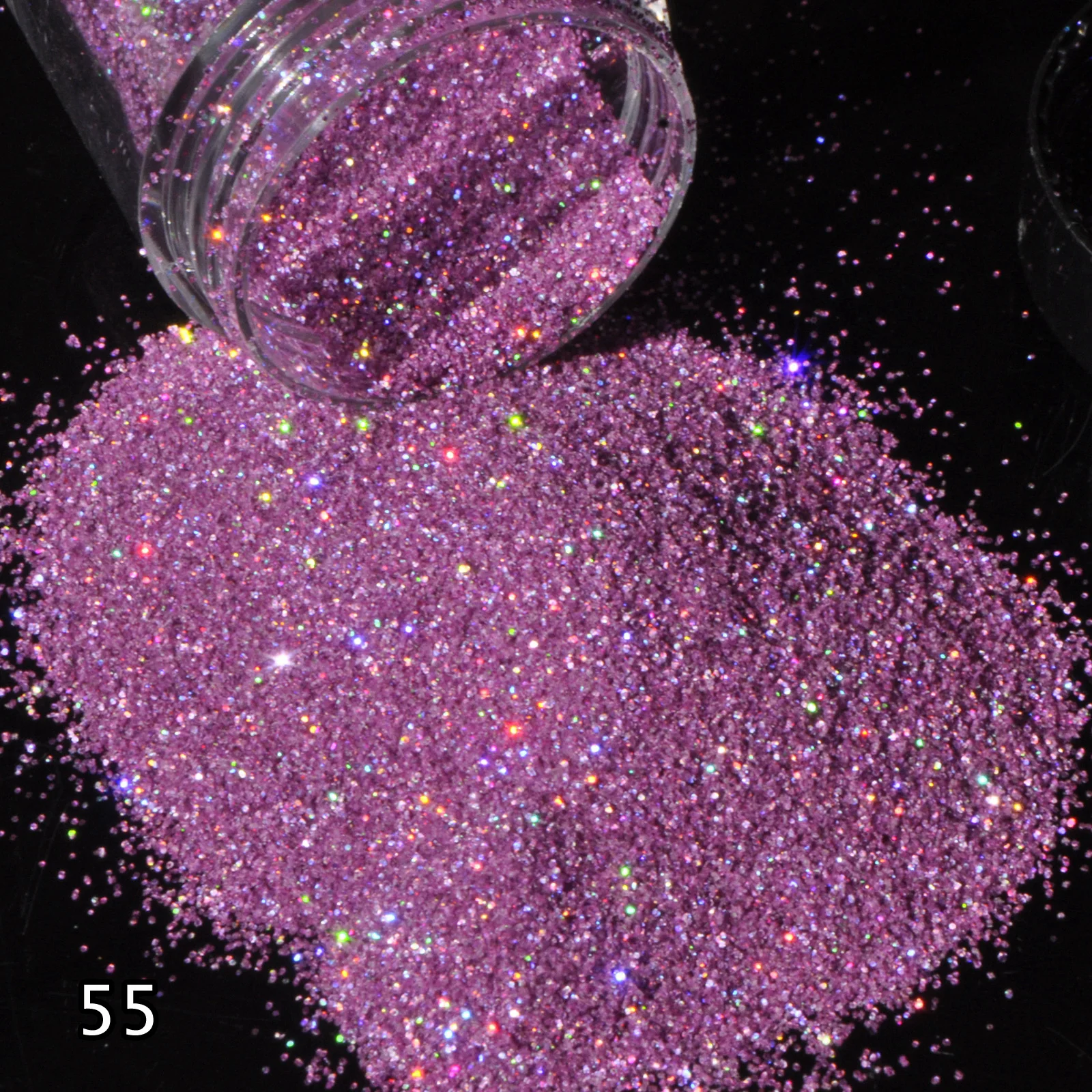 Черный голографический блестящий порошок пыль дизайн ногтей макияж лазер мелкие блестки порошок розовый порошок золотого блеска 5,5 г - Цвет: N55 pink