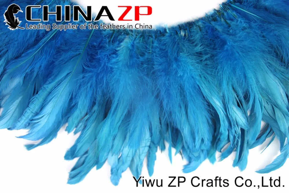 11 Dyed Turquoise Blue Strung Rooster Schlappen Feathers (6)